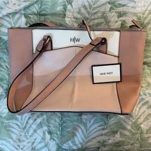 Nine West Blush and Cream Atwell Tote - New, tags removed